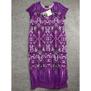 Bob Mackie Wearable Art Dress Womens Extra Large Petite Purple Snake Print Knit